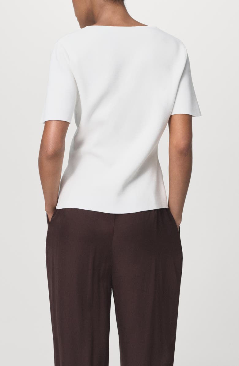 MANGO Dali Short Sleeve Cardigan, Alternate, color, White