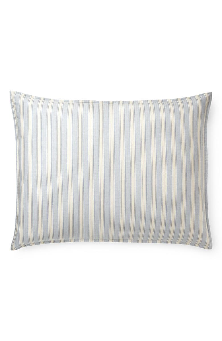 Lauren Ralph Lauren Graydon Bold Stripe Cotton Pillow Sham, Main, color, Dune And Chambray