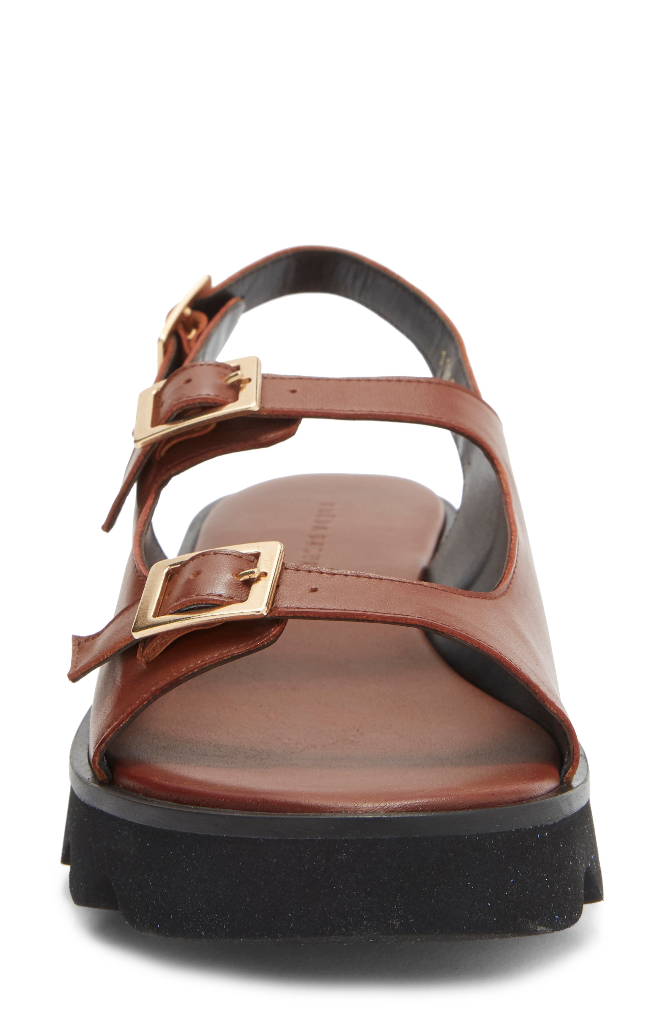 Freda Salvador Buckle Strap Sandal, Alternate, color, Chocolate Calf