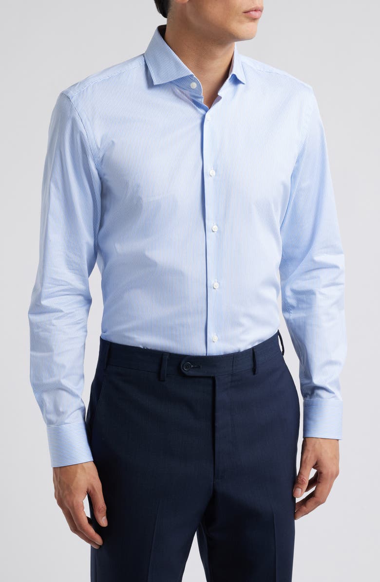Hank Slim Fit Stripe Dress Shirt