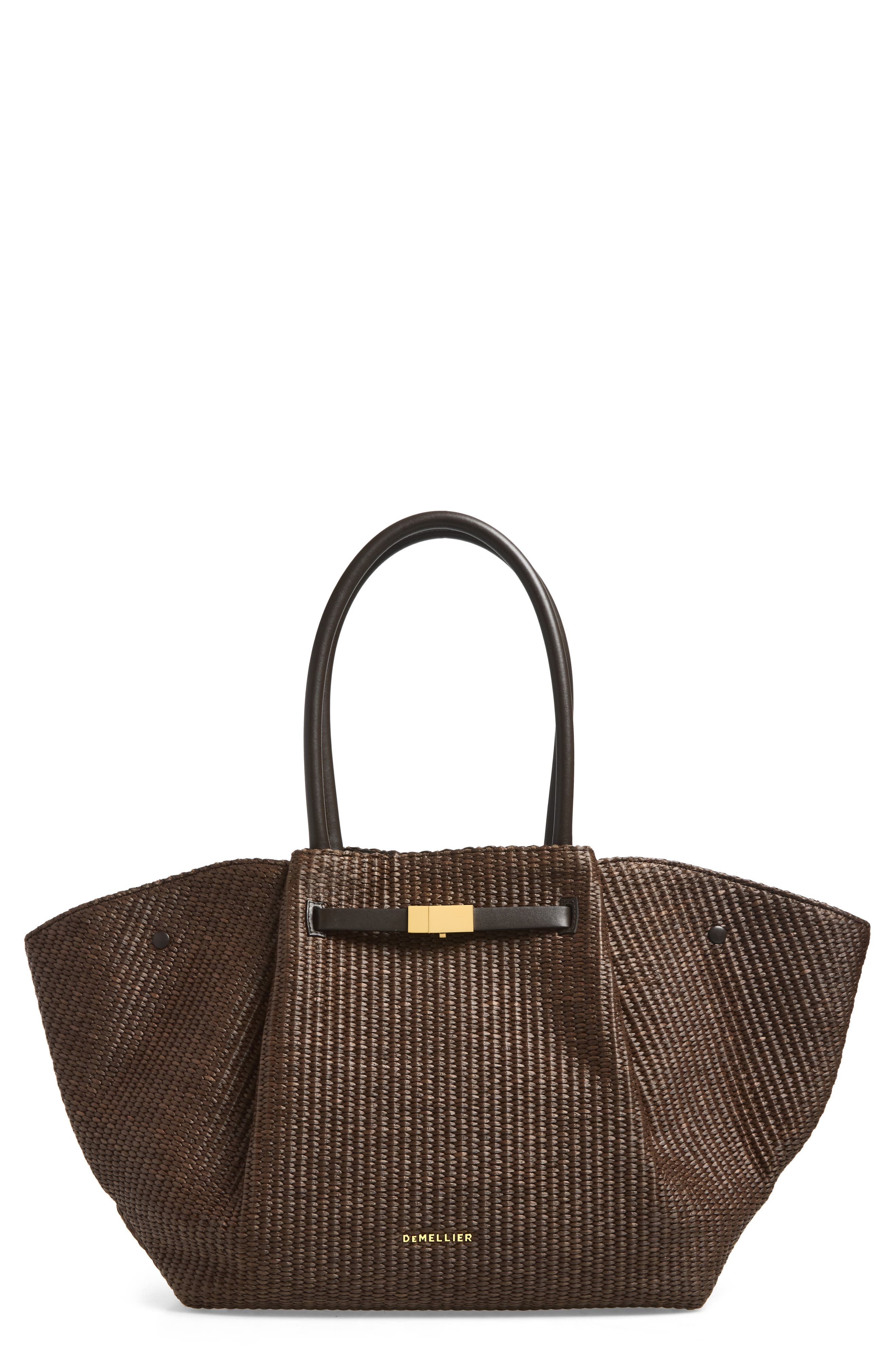 The New York East/West Raffia Tote, Main, color, MOCHA