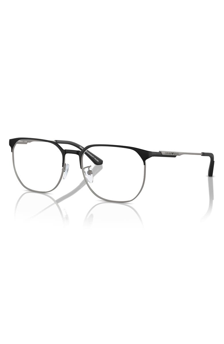 Emporio Armani 54mm Phantos Optical Glasses, Alternate, color, Black / Gunmetal / Demo Lens