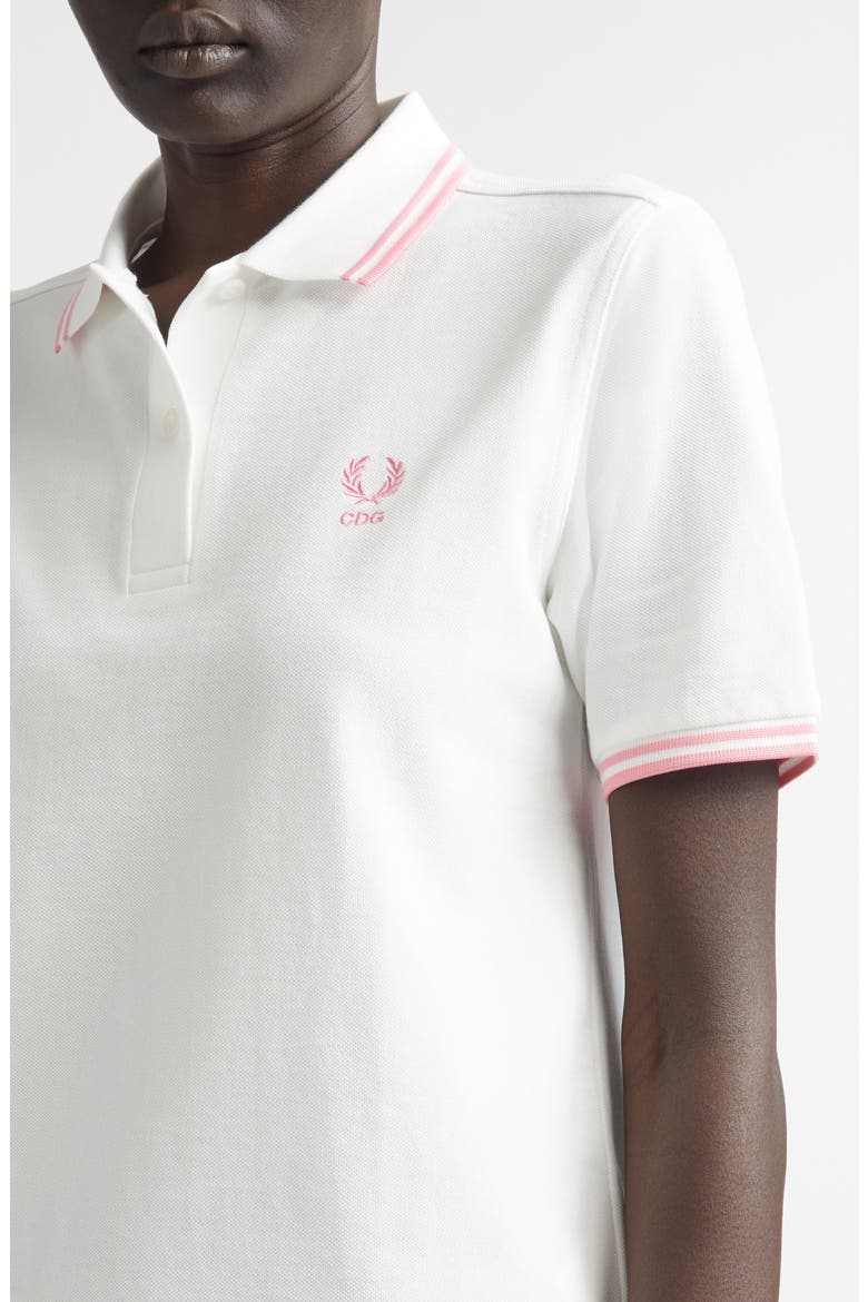 x Fred Perry Tipped Cotton Piqué Polo, Alternate, color, WHITE