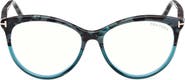 TOM FORD 55mm Round Blue Light Blocking Glasses