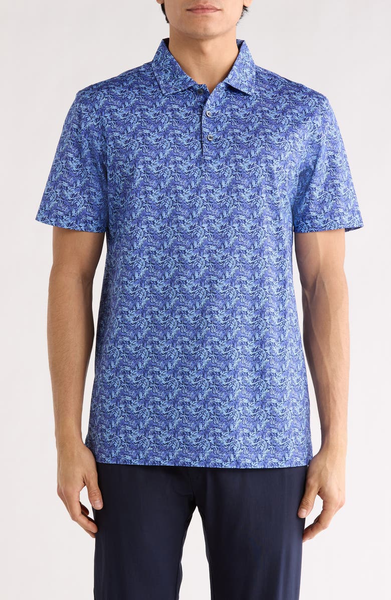 Bugatchi Victor OoohCotton<sup>®</sup> Leaf Polo, Main, color, Navy