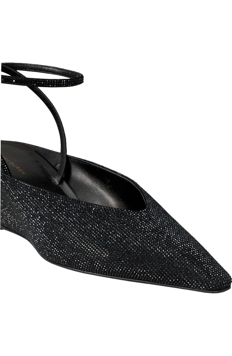 Tory Burch Ankle Strap Pavé Pointed Toe Wedge Pump, Alternate, color, Perfect Black