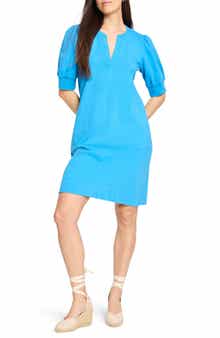 NZT by NIC+ZOE Henley Puff Sleeve Shift Dress