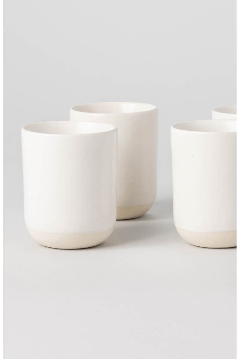 The Cappuccino Set of 4 Cups, Alternate, color, SPECKLED WHITE