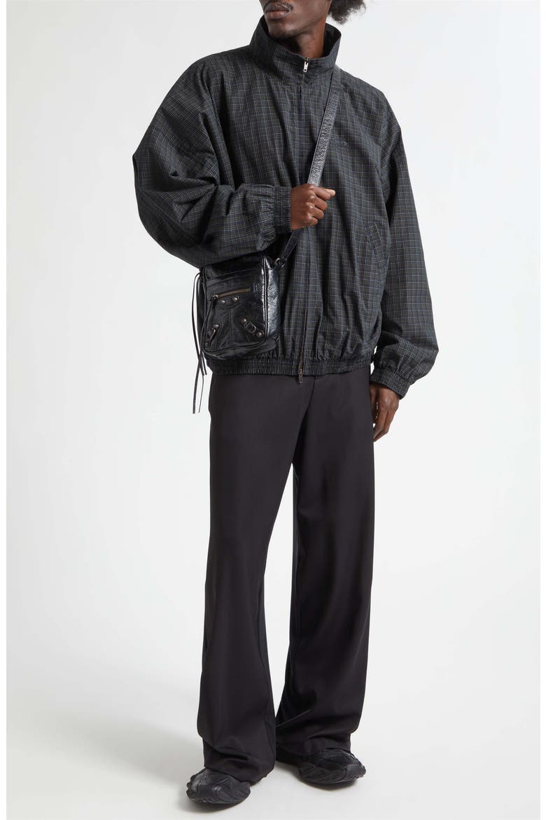 Loop Sports Icon Micro Tartan Technical Cotton Track Jacket, Alternate, color, 8069 NAVY/ DARK GREEN