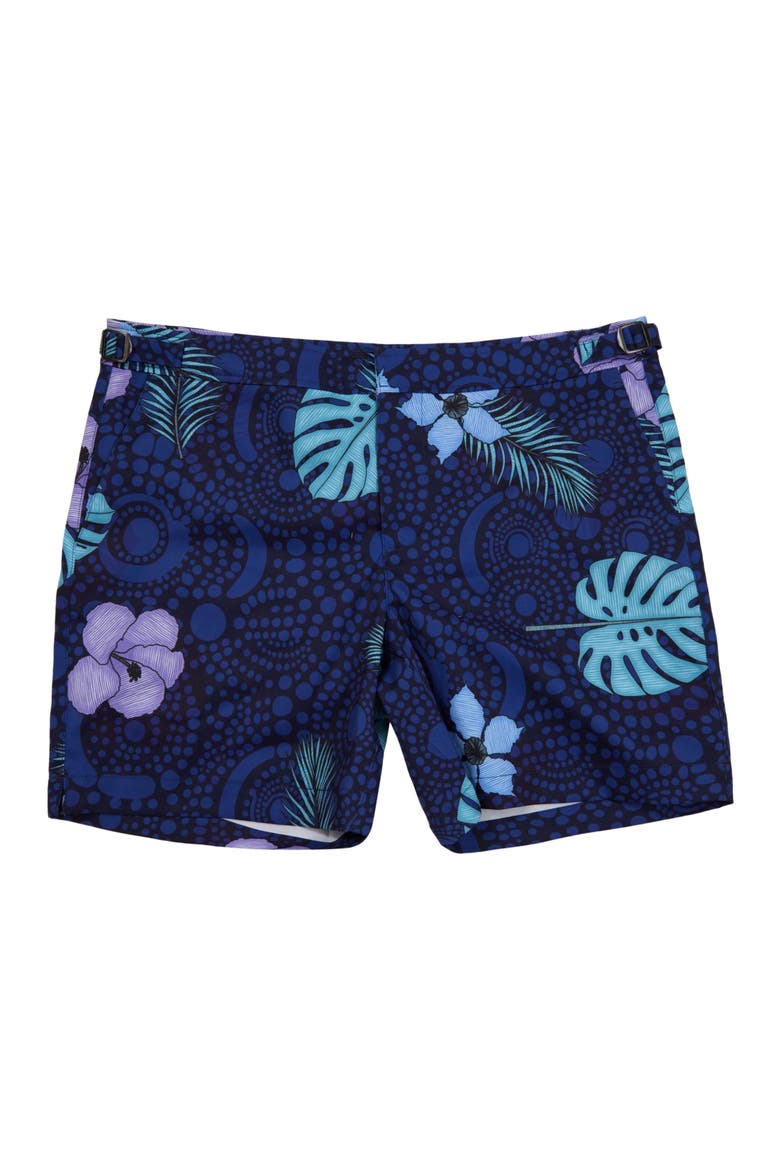 Tropical Fantasy Mens Tailored Swim Short, Alternate, color, TROPICAL FANTASY NAVY
