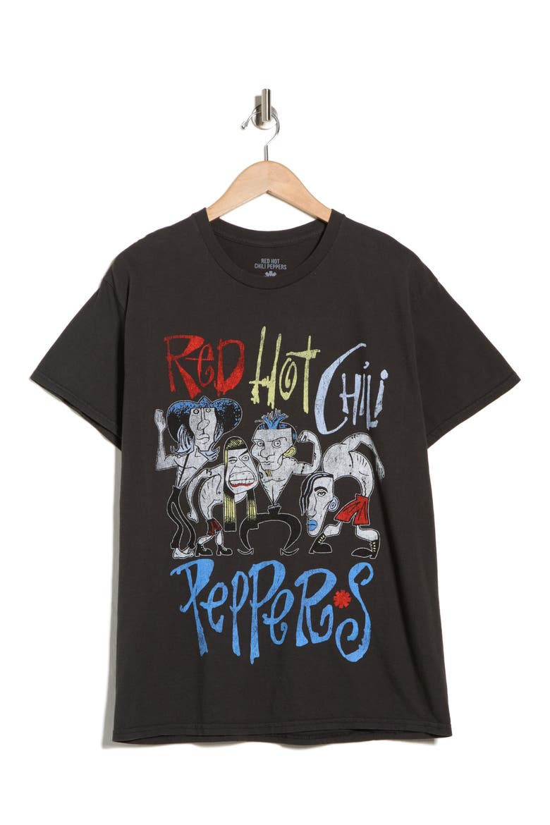Red Hot Chili Peppers Cotton Graphic T-Shirt, Alternate, color, BLACK PIGMENT DYE