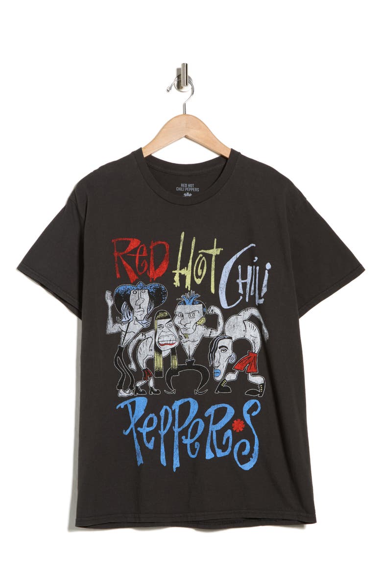 Merch Traffic Red Hot Chili Peppers Cotton Graphic T-Shirt, Alternate, color, Black Pigment Dye