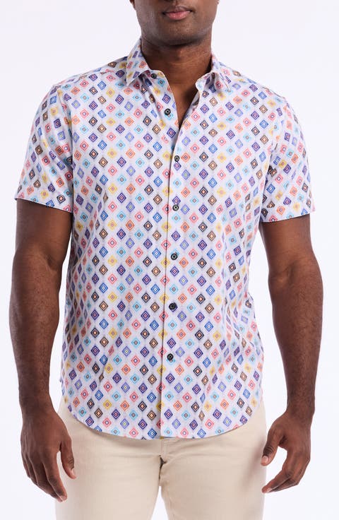 Peterman Short Sleeve Cotton Button-Up Shirt