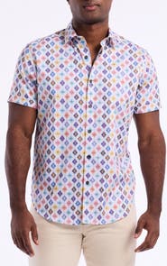 Robert Graham Peterman Short Sleeve Cotton Button-Up Shirt