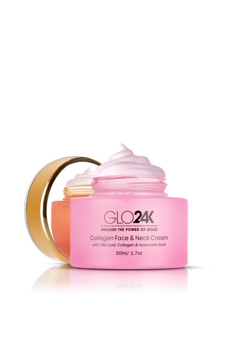 GLO24K UNLEASH THE POWER OF GOLD Collagen Face & Neck Cream, Main, color, Na