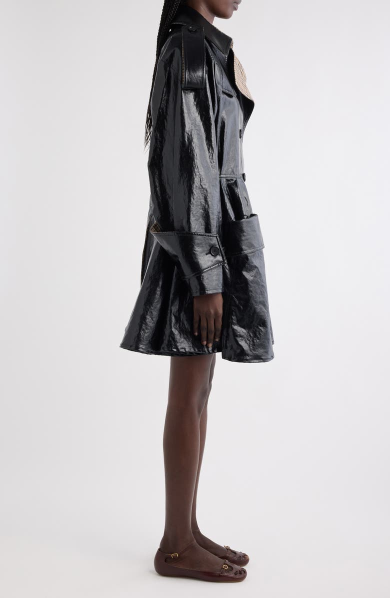 Chloé Linen & Virgin Wool Blend Riding Coat, Alternate, color, Black