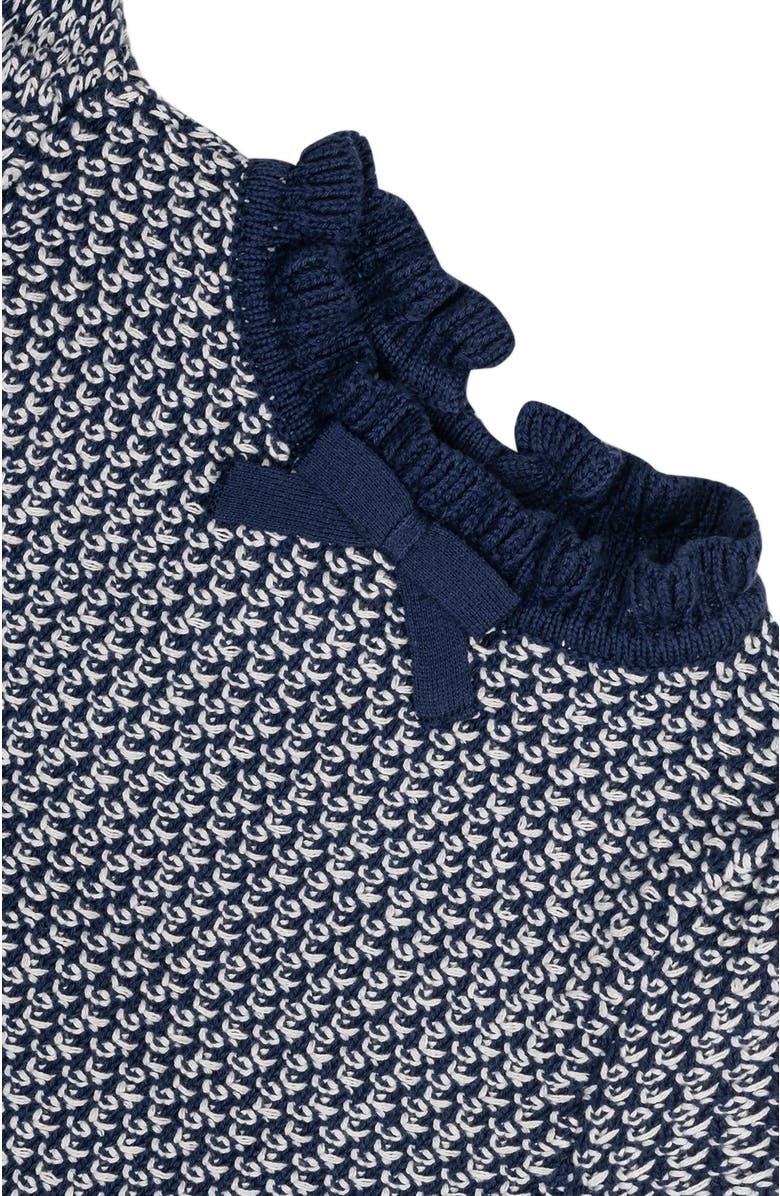Hope & Henry Girls' Organic Ruffle Edge Sweater Dress, Kids, Alternate, color, Chunky Navy Tweed