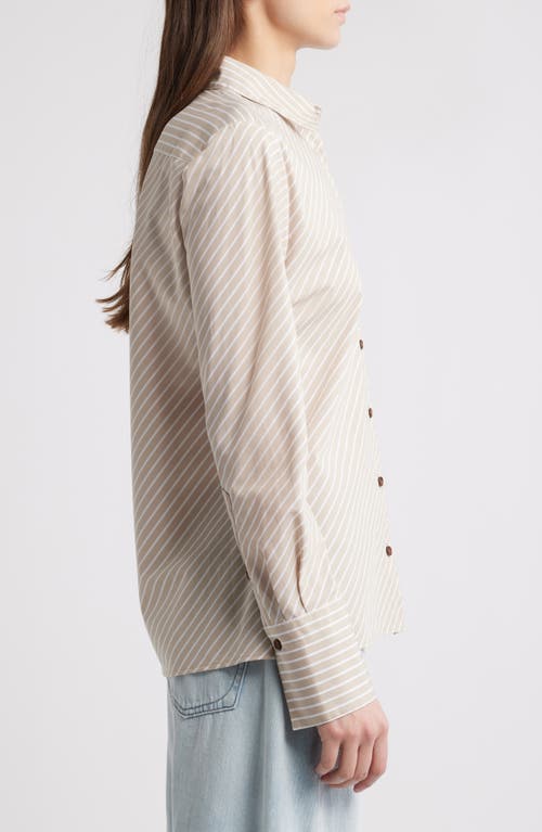 Rag & Bone Stripe Cotton Button-up Shirt In Tanstripe