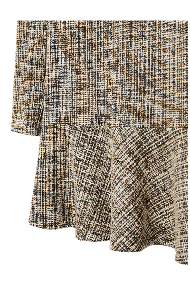 Long Sleeve Tweed Minidress, Alternate, color, BEIGE