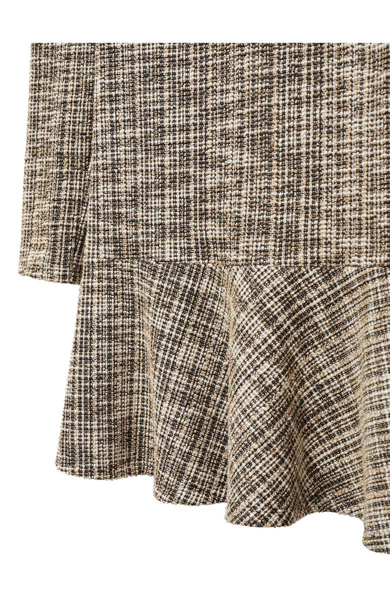MANGO Long Sleeve Tweed Minidress, Alternate, color, 