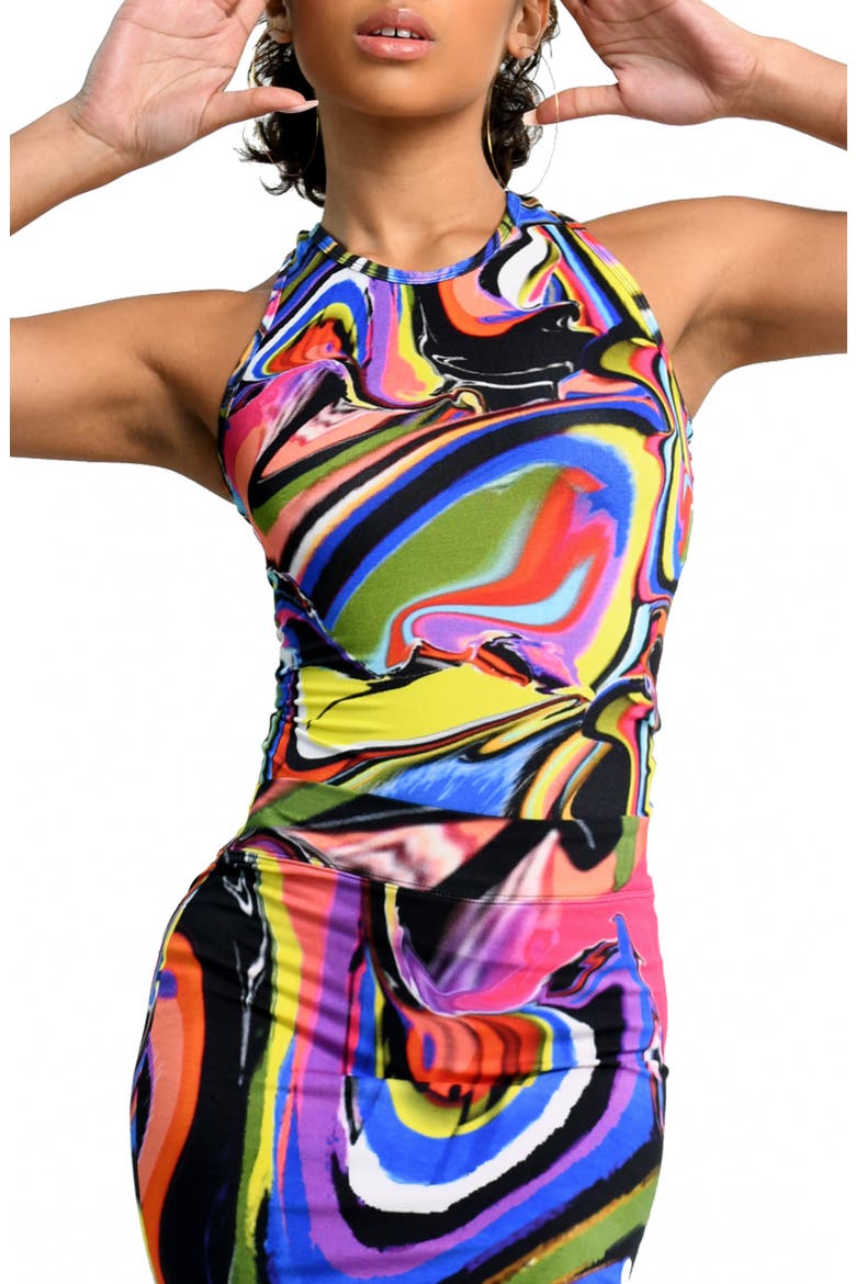 Print Racerback Bodysuit, Main, color, TY PRINT/ WHITE BASE