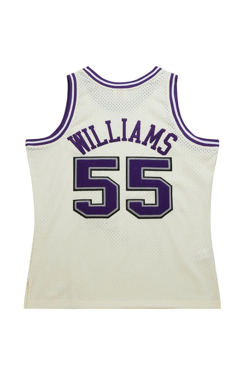 Mitchell & Ness Men's Mitchell & Ness Jason Williams Cream Sacramento Kings Chainstitch Swingman Jersey, Alternate, color,