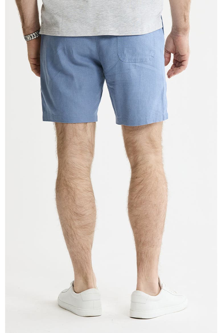 Linen Blend Drawstring Shorts, Alternate, color, Horizon Blue