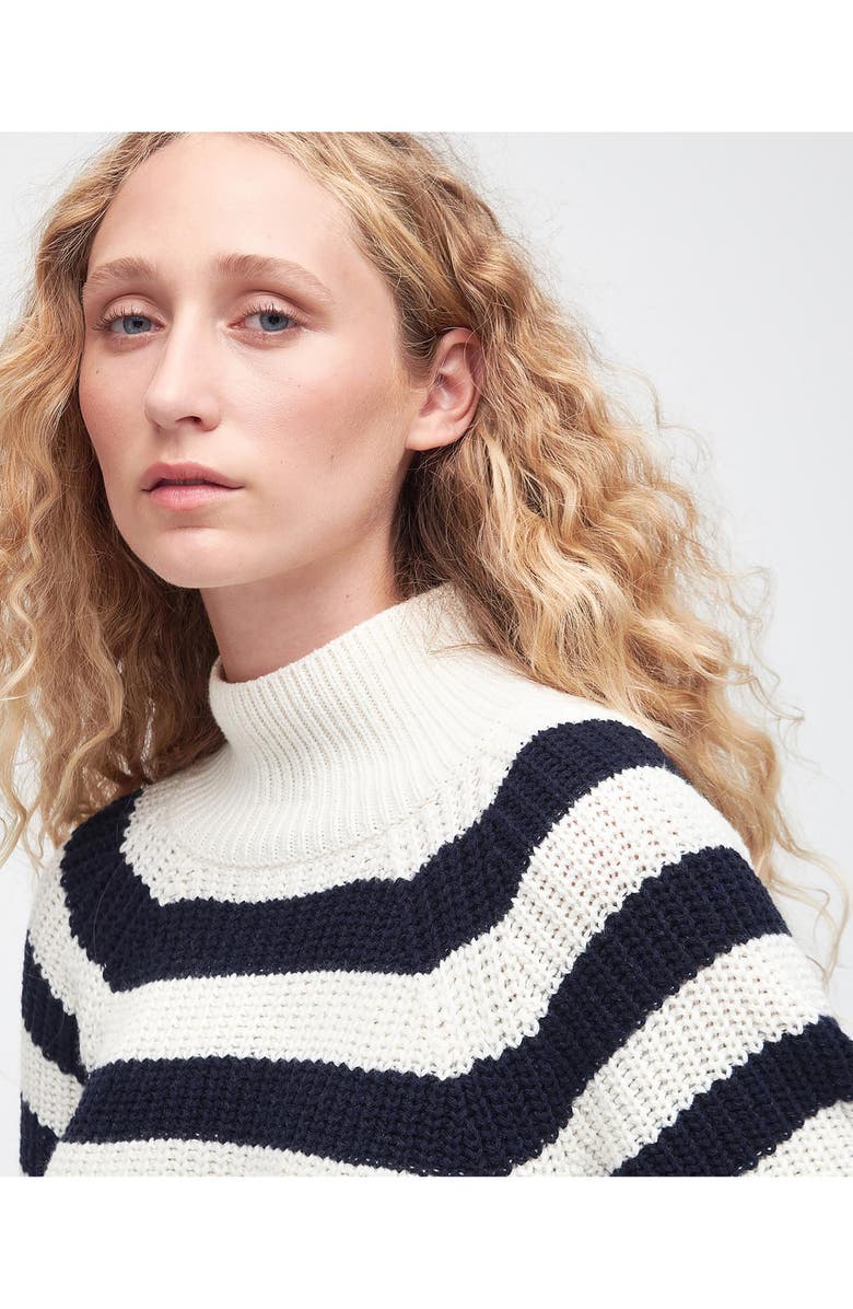 Barbour Silverdale Breton Stripe Funnel Neck Sweater, Alternate, color,