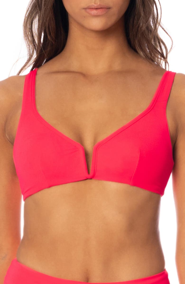 Maaji Cheery Red Victory Reversible Bikini Top, Main, color, 