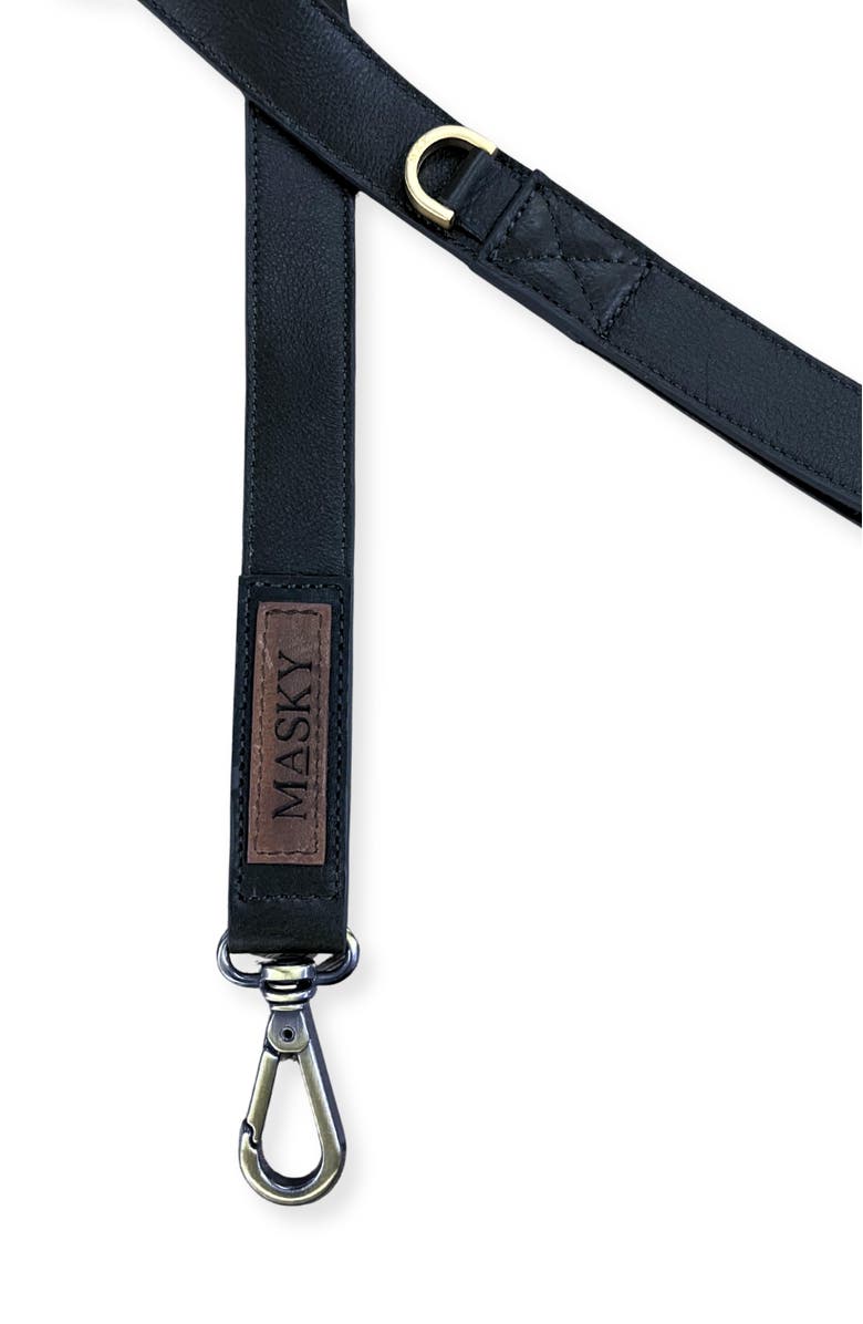 Masky Classic Leather Leash, Alternate, color, Black