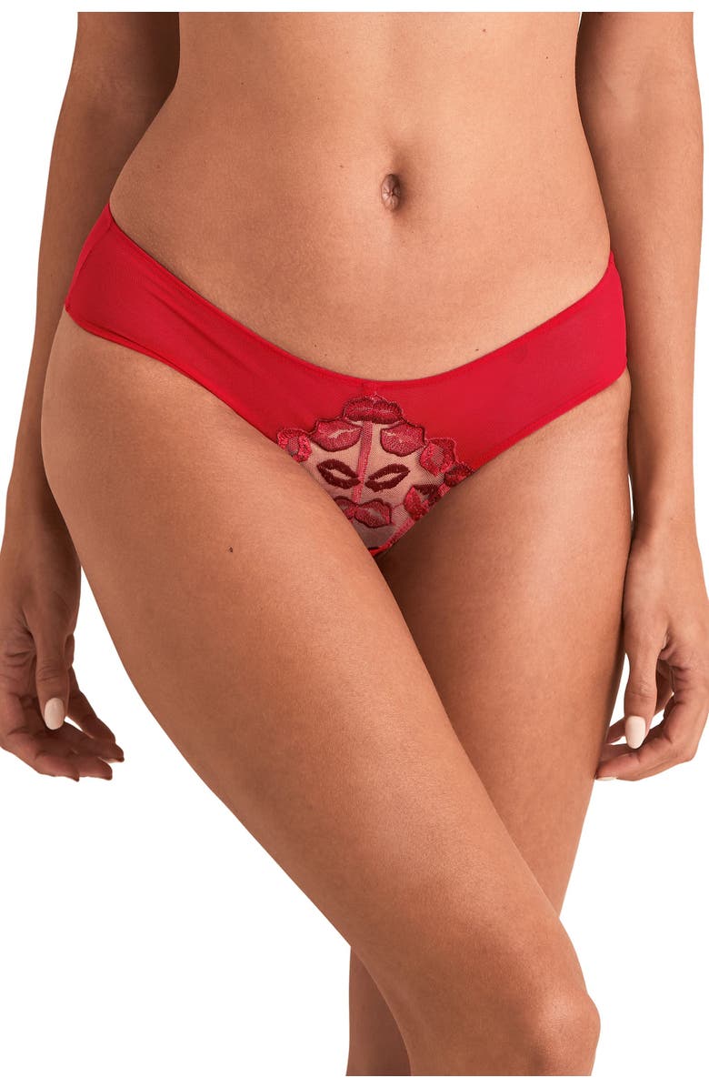Adore Me Bisou Cheeky Panties, Main, color, Dark Red