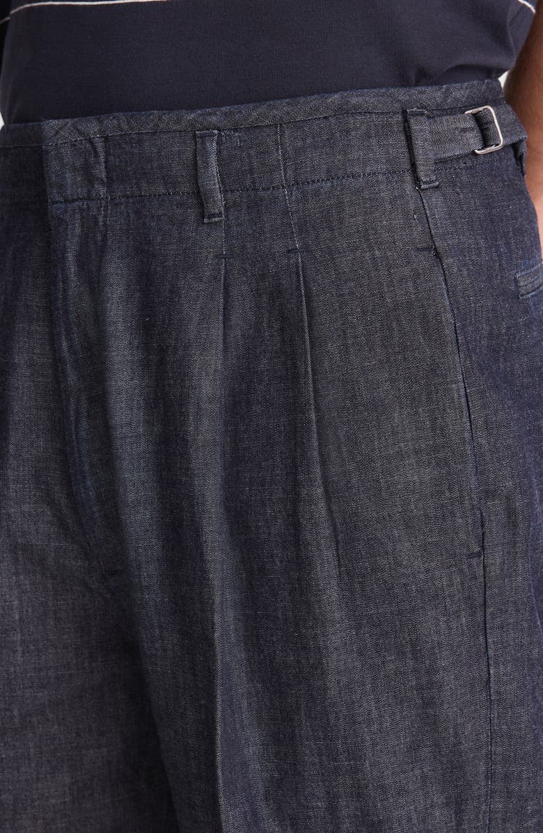 Madewell Double Pleated Denim Pants, Alternate, color, Indigo