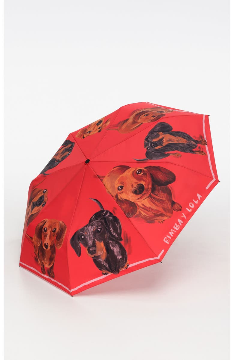 Bimba y Lola Dachshund Umbrella, Alternate, color, Red