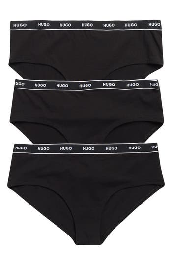 Hugo Boss Boss Triplet String Hipsters In Black