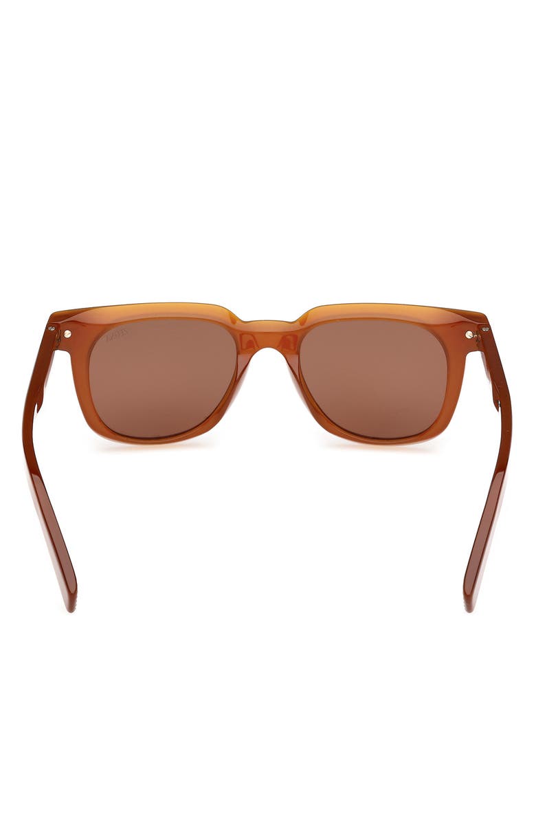 ZEGNA 50mm Geometric Sunglasses, Alternate, color, Milky Vicuna/ Brass / Brown
