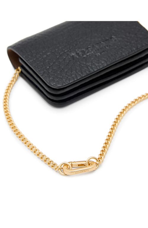 Allsaints Womens Honore Leather Crossbody Wallet Bag Black In Black