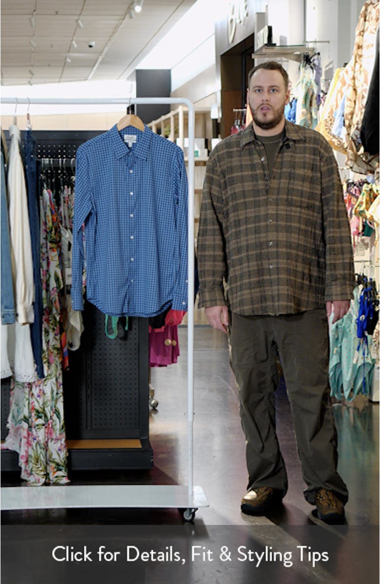 Tech Slim Fit Check Button-Up Shirt, sales video thumbnail