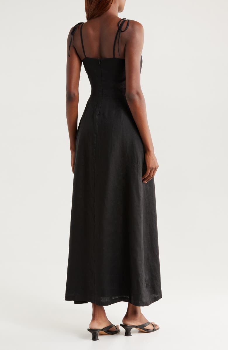 BOAMAR Harper Cutout Linen Blend Cover-Up Dress, Alternate, color, Black