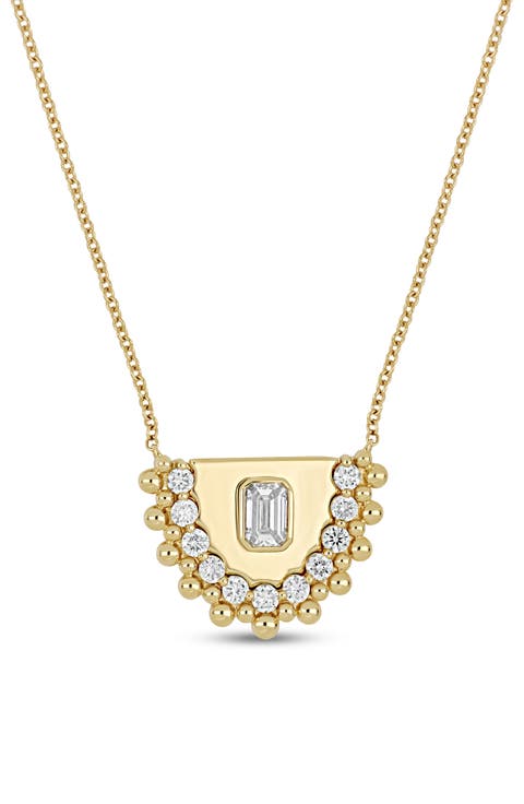 18K Gold Mykonos Diamond Pendant Necklace