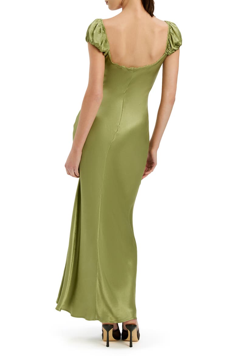 bring the drama bardot satin knee length dress in coffee Bardot Going Out Outfits
