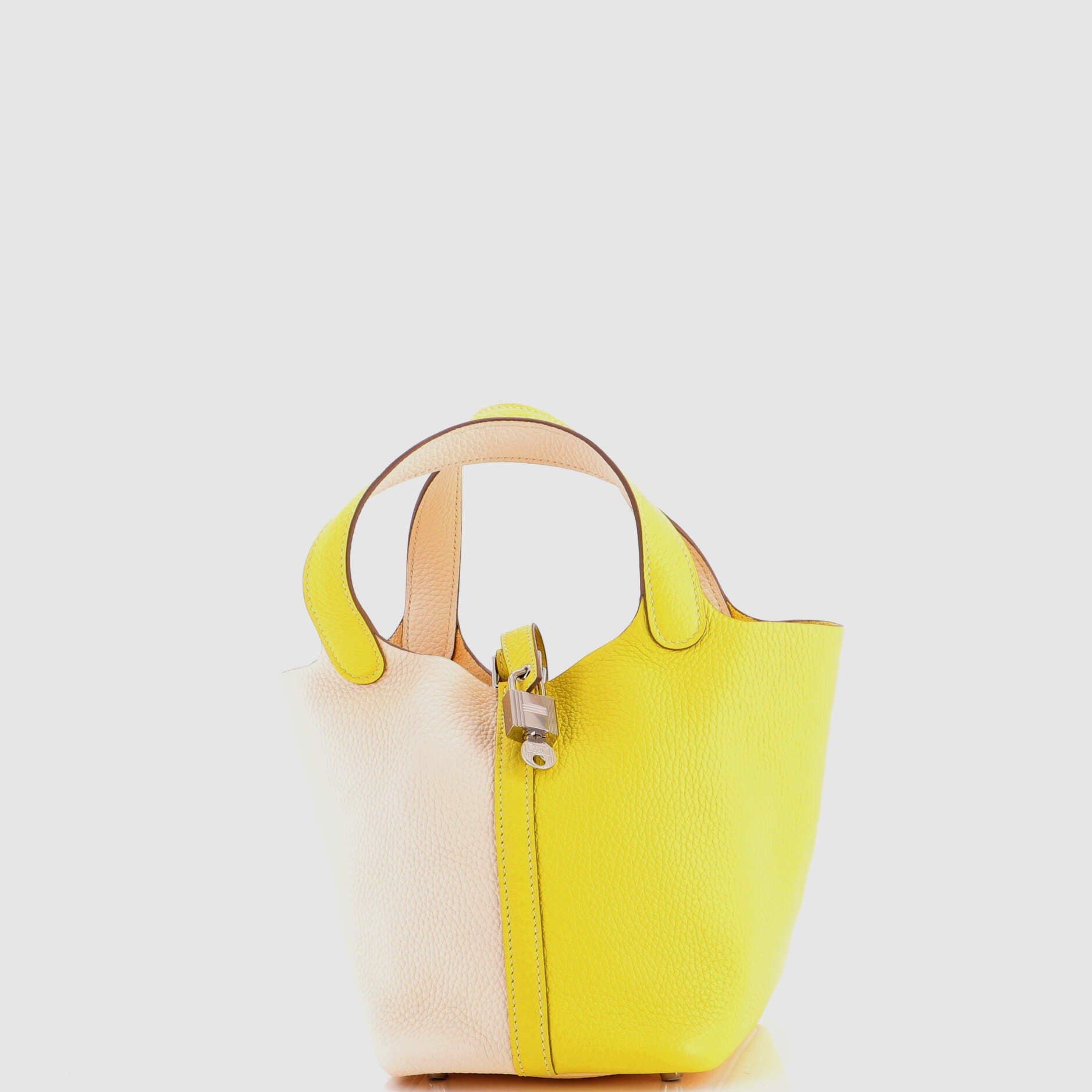 Pre-Owned Hermes Picotin Lock Bag Bicolor Clemence PM, Main, color, Bicolor - Lime/Nata