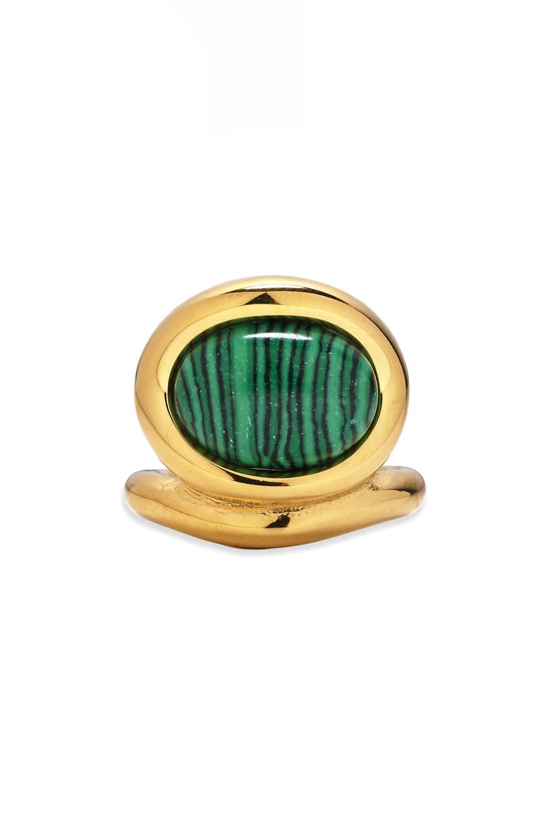 Isel Malachite Statement Ring, Alternate, color, GOLD