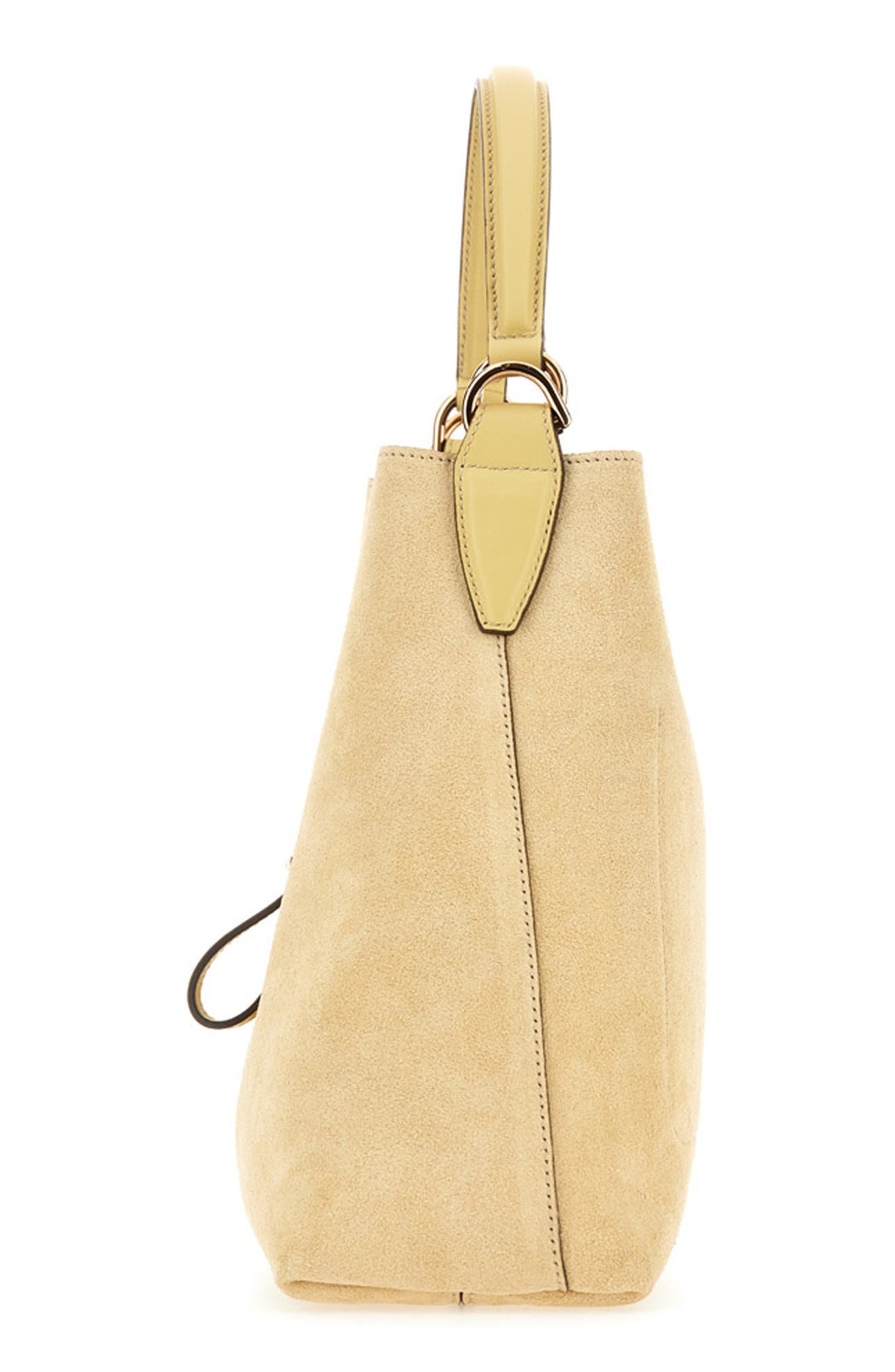 Tod's T Timeless Leather Bucket Bag, Alternate, color, Crema Chiaro/ Flan