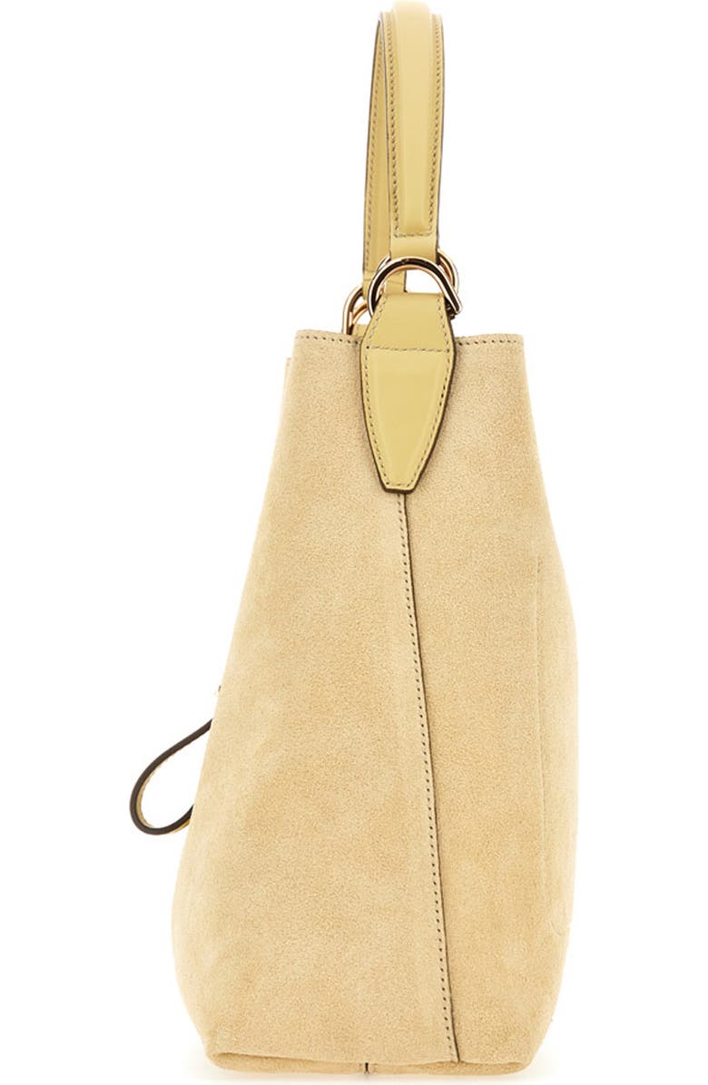 Tod's T Timeless Leather Bucket Bag, Alternate, color, Crema Chiaro/ Flan