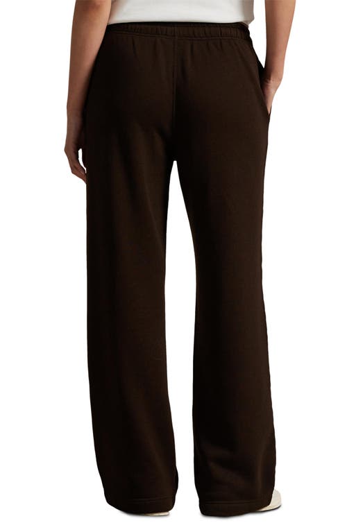 Polo Ralph Lauren Cotton Blend Fleece Wide Leg Sweatpants In Brown
