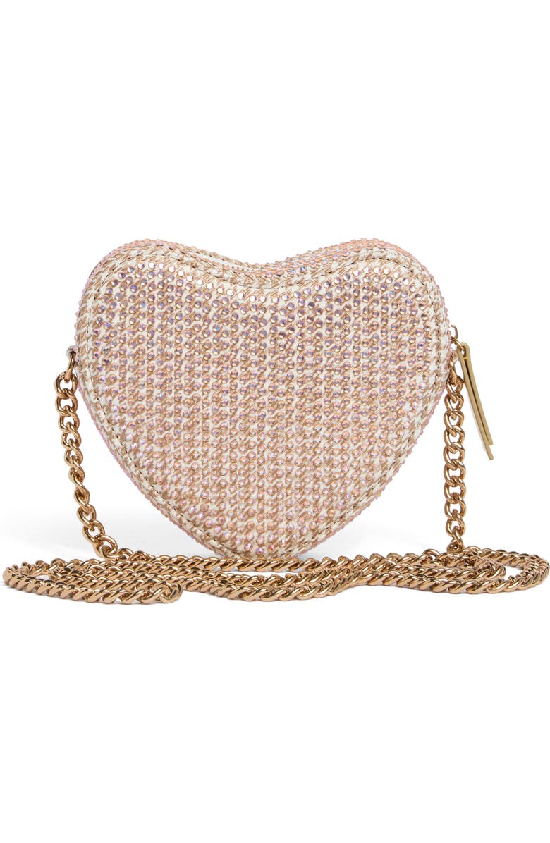Kurt Geiger London Brixton Crystal Heart Box Clutch, Alternate, color, Beige Oth