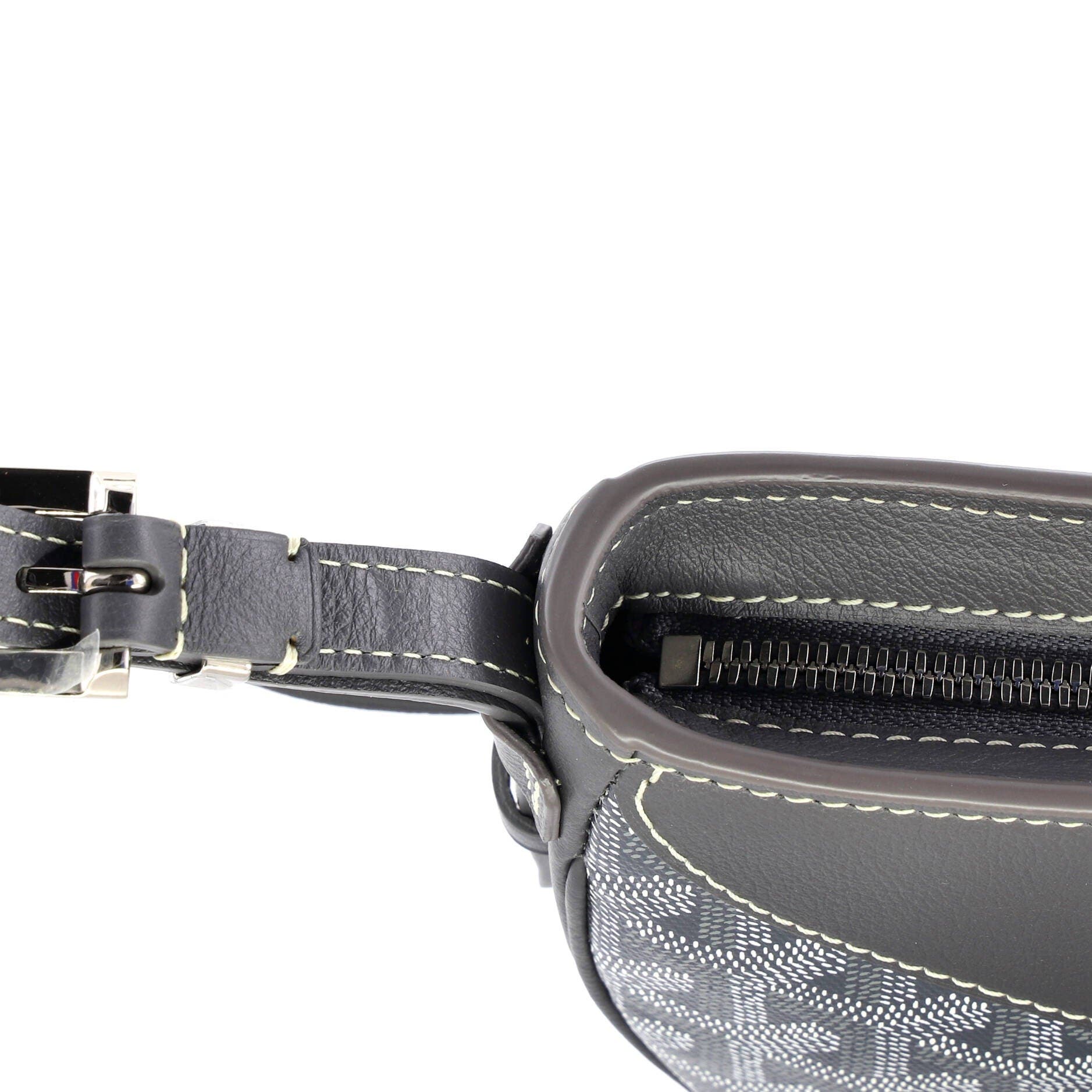 Pre-Owned Goyard Hirondelle Shoulder Bag Coated Canvas and Leather, Alternate, color, Gray