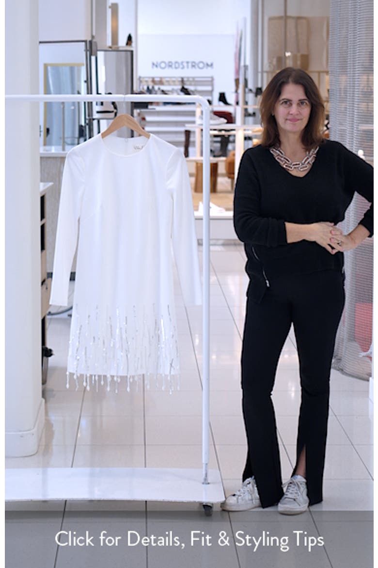 Sequin Tassel Long Sleeve Cocktail Dress video