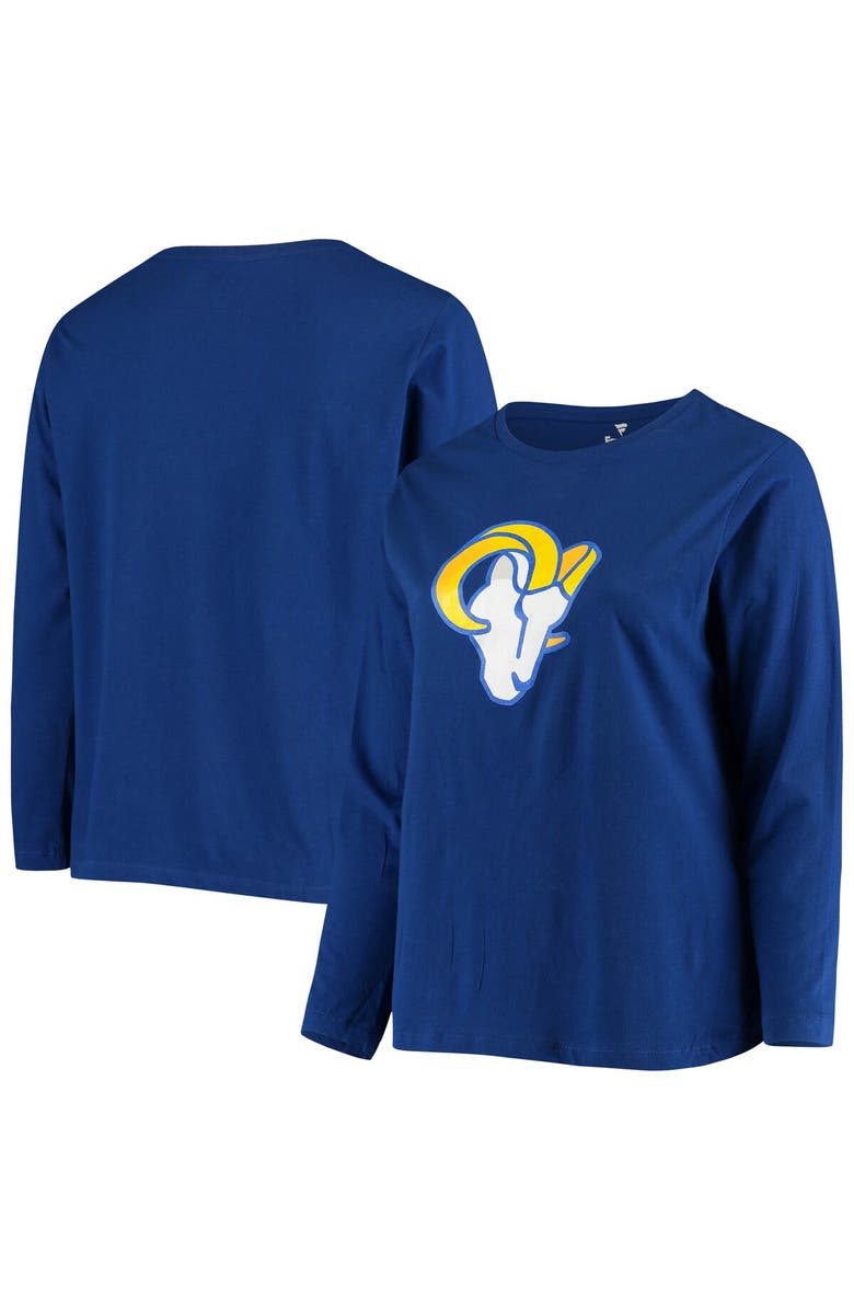 FANATICS Women's Fanatics Branded Royal Los Angeles Rams Plus Size Primary Logo Long Sleeve T-Shirt, Alternate, color, Royal