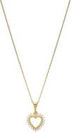 BY ADINA EDEN Diamond Rimmed Cutout Heart Pendant Necklace 14K